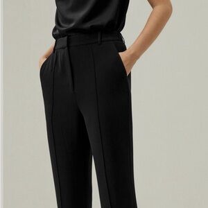LILYSILK 39MM Silk Georgette Trousers NWT Black Size 6 $300 Retail